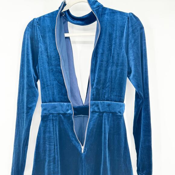 Windsor Womens Coquette Going Out Velvet Choker Plunge Cutout‎ Romper Size S - Picture 9 of 10